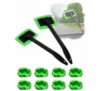 JHCHAN Car Windscreen Cleaner Inside Tool - Lightweight Easy-Reach Demister Brush for Seniors & Drivers with Limited Mobility, 180° Swivel Head for Quick Interior Fog & Dust Removal, 10 Washable Pads