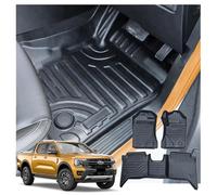 JHCHAN Floor Mats for Ford Ranger 2023 2025, T9 Wildtrak Raptor Platinum XLT XL Tremor Wildtrak X Double Cab 3D Deep Dish Heavy Duty, New Next Gen Ranger Accessories (Car Rubber Mat)
