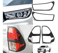JHCHAN Headlight Rear Light Cover for Toyota Hilux 2016-2020 MK8 Invincible and X Model, for Toyota Hilux Head Light and Taillight Guard, Hilux Accessories (Light Surround Trim)