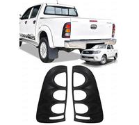 JHCHAN Tail Light Covers Guard for Toyota Hilux 2005-2011 MK6 D4D Vigo | Matte Black Rear Tail Light Lamp Guard Surround Bezels for Hilux MK6 HL2 HL3 Invincible 2005-2011 Trims 1 Pair 2PCS