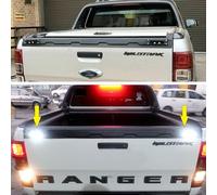 JHCHAN Tailgate Protector with LEDs for Ford Ranger 2012-2021 Wildtrak Raptor XL XLT XLS Limited Rear Tail Cover Top Trim Load Bed