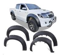 JHCHAN Wheel Arches for Toyota Hilux MK6 MK7 2005-2015 Vigo Double Cab | Pocket Rivet-Style Matte Black Fender Flares, Extra-Wide Mud & Stone Guards Kit, 4WD Pickup Exterior Tuning Accessories