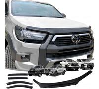 JHCHAN Wind Deflectors Bonnet Guard Set for Toyota Hilux 21-25 Facelift | Double Cab Bug Shield Stone Deflector & 4PCS Window Rain Visors Fits Hilux Active IconInvincible GR Sport Pickup Accessories