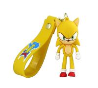 JHCraft Sonic Keychain Kawaii Mini Figure Series Superhero Comic Book Character Movie Blue & White The hedgehog Shadow, Yellow