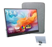 Jhcztrk 15.6 Inch Portable Monitor, Slim HD 1920×1080P Metal Bezel, 100% sRGB, USB C External Monitors for Laptop PC Mobile Mac Xbox PS5/PS4 Switch with Stand and Bag