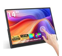 Jhcztrk Touchscreen Portable Monitor 14Inch 1200P IPS Full HD 100% SRGB 400cd/ Brightness HDMI Type-C Laptop Gaming Monitor Built-in Speakers External Slim Travel Monitor for PC/PS4/PS5/Xbox/Switch