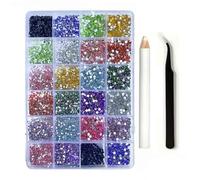 JHDDIA 9000pcs Nail Charms Multicolour Bedazzling Kit with Tools 2/3mm for Nail Art Bedazzler Kit with Rhinestones Decorative Water Cups Cosmetics