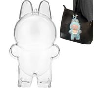 JHDOJHD Protective Case Compatible with LABUBU The Monsters Exciting Macaron/Big into Energy Plush Doll Toy, PVC Plastic Clear Cover(Case Only)