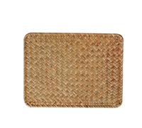 Jhdwu 1PC Durable Natural Woven Rattan Table Placemats Heat Resistant Washable Table Mats Rectangular Rustic Place Mats Kitchenware