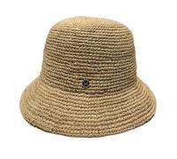 Jhdwu Natural Raffia Designer Beach Sun Hat for Women Handmade Crochet Straw Hat Ladies Spring Summer Bucket Hat Floppy Fisherman Cap