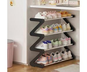 JHDXL 4 Tier Shoe Rack Tower, Storage Shelf for Entryway Living Room, Household Essentials, Space-Saving Shoe Storage, Vertical Shoe Rack, 4-Tier Tall Narrow Shoe(Black,60cm/23.6in)