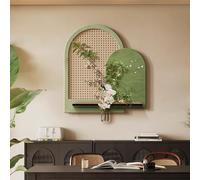 JHDXL Modern 3D Wall Art Decor, Sandstone Wall Sculpture Painting Decoration, Three-Dimensional Simulated Plant Hanging Painting, Suitable for Kitchen, Porch, Bedroom(Green 1,60 * 65cm/24 * 26in)