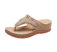 Jhebecneks Arch Support Flip Flops Womens Uk Orthopedic Sandals Women Beach Shoes Soft Toe Post Slippers Bohemian Walking Thongs Sandals Ladies Summer Lightweight Shoes for Indoor Outdoor Hiking