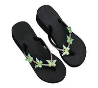 Jhebecneks Flip Flops Women Beach Rhinestone Non-Slip Shoes Soft Sole Toe Post Slippers Bohemian Walking Thongs Sandals Ladies Summer Lightweight Shoes for Indoor Outdoor Hiking
