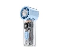 Jhebecneks Handheld Turbo Fan with LED Display Rechargeable USB Cooling Personal Handy Fan Pocket Fans See Through Battery Powered Desktop Lightweight for Outdoor Office Travel Camping Home Summer