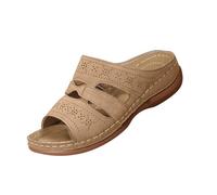 Jhebecneks Orthopedic Sandals for Women With Arch Support, Comfort Wedge Slippers Womens, Open Toe Ladies Mules Shoes, Summer Anti-slip Platform Beach Shoes, Walking Leather Slippers Size 3.5-7.5