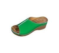 Jhebecneks Orthopedic Wedge Sandals for Women Uk Arch Support Open Toe Summer Lightweight Wide Fit Ladies Walking Sandal Slip on Platform Shoes Casual Beach Comfy Washable Sliders Sport Wedges Shoes