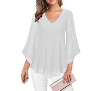 Jhebecneks Women Shimmer Sequin Sparkly Festival Party Shirt and Blouse Ladies Long Sleeve V Neck Shining Glitter Top Tee Shirts Jumper UK A-White