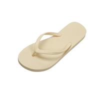 Jhebeks Beige Flip Flops Womens Uk Flat Lightweight Slim Sandals Non Slip Flip Flops Comfortable Summer Beach Walking Cushion Sandals Slip On Indoor Outdoor for Shower Bathroom Size 4.5