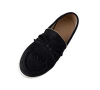 Jhebeks Black Ladies Shoes Solid Color Women Ballet Flats Foldable Bowtie Comfort Pointed Toe Slip On Ballerina Ladies Casual Comfort Loafers Lightweight Outdoor Breathable Shoes Size 7.5