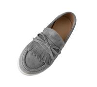 Jhebeks Grey Shoes for Women Uk Solid Color Women Ballet Flats Foldable Bowtie Comfort Pointed Toe Slip On Ballerina Ladies Casual Comfort Loafers Lightweight Outdoor Breathable Shoes Size 5.5