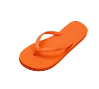 Jhebeks Orange Flip Flops Womens Uk Flat Lightweight Slim Sandals Non Slip Flip Flops Comfortable Summer Beach Walking Cushion Sandals Slip On Indoor Outdoor for Shower Bathroom Size 3.5