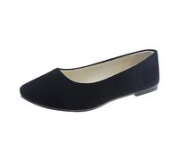 Jhebeks Red Closed Toe Sandals for Women Ballet Flats Womens Simple Casual Flat Shoes Solid Color Pumps Ladies Ballet Ballerina Office Comfort Pointed Toe Slip On Footwear for Wedding Party Size 6.5