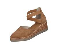 Jhebeks Wedge Sandals for Women Espadrille Wedge Sandals Slingback Mid Heel Cross Elastic Ankle Strap Summer Shoes Closed Toe Soft Sole Ladies Shoes for Wedding Party Holiday