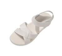 Jhebeks White Womens Sandals Soft Sole Open Toe Breathable Womens Sandals Hollow Out Ankle Strap Adjustable Ladies Shoes Holiday Summer Shoes for Outdoor Shower Bathroom Pool Beach Size 4.5