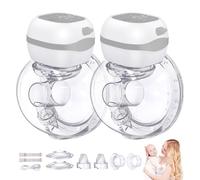 Jheppbay Double Electric Breast Pump Wearable, Portable Rechargeable Hands Free Pump, 40dB Ultra Quiet Wireless with 3 Modes 12Levels, Leakproof Design for Nursing Moms at Work, Home, Travel