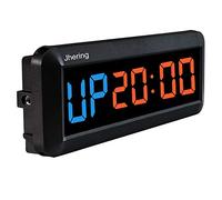 Jhering Led Programmable Interval Gym Timer Tabata EMOM MMA Stopwatch Count Up/Down Clock with IR Remote(Blue/Red)