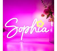 JHFart Large Sophia Name LED Neon Sign, Name Decoration Light, Neon Sign Gift for Girl, Size 16 x 8.46 Inches