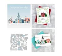 JHFOHHA Christmas Village Church Cutting Die DIY Christmas Winter Embossing Metal Dies Cut for DIY Scrapbooking Album Decorative Paper Crafting Card Making
