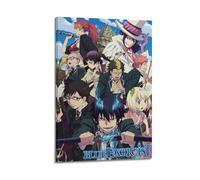 JHFQ Cartoon Blue Exorcist Anime ArtWall Art Canvas Poster Music Albums And Movies Decorative Painting for Living Bed Room 24x36inch(60x90cm) Frame-style