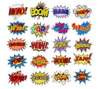 JHGCVX 20 Pieces Superhero Iron on Patches,Various Pow Bang Wow Letter Patches Embroidered Applique Patches for Hat T-Shirts,Jackets,Jeans,Vests Sewing Craft Decoration