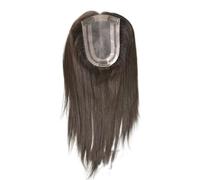 JHHJK Clip-In One Piece Invisible, Toupee Hair, Hair Accessories Replacement Block 4x6 Inch Mono PU 12 Inch Straight Human Hair, Hand Made Base Hairpiece Clip In Topper Hair(3# brown)