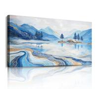 JHHUAMO Canvas Wall Art Large, Abstract Pictures, Frameless Modern Painting, Landscape Wall Decorations, Mountain Artwork for Living Room Bedroom Garden Hallway Office Gallery 20"x40"