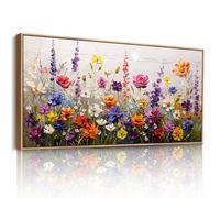 JHHUAMO Large Flower Pictures Framed Wall Art Bedroom Living Room 29x57 in