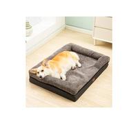 JHIAADEY Dog bed, cat bed, orthopedic dog bed, fully enclosed pet bed, pet mat, massage sponge, waterproof and washable, dual-purpose(Gray,60 * 45cm/23.6 * 17.7in)