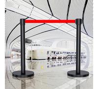 JHIAADEY Metal Stanchions,Crowd Control Line,No Punching Sentry Stanchion,Queue Management And Separation Systems,Suitable For Locations Such As Banks,Airports,Stadiums(Black,5M/16.4FT)