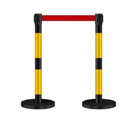 JHIAADEY Stanchion Post,Crowd Control Barriers,Queue Line Stanchions,It Can Be Connected In Four Directions,Making It Easy To Move,And Is Suitable For Hotels,Airports,Banks(Black,5M/16.4FT)