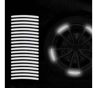 JHIALG 20pcs Car Wheel Hub Reflective Sticker Tire Rim Reflective Strips Luminous Sticker Car Wheel For Night Driving Bike