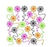JHIALG 30pcs Sticky Spider Web Halloween Party Kids Gifts Prank Festival Kids Treat Gift Giveaways Bags Wall colors toys Wall classroom halloween toy,Stretchy colors Birthday,4 web halloween For web