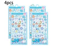 JHIALG 4Pcs/Set 3D Fun Stickers Penguin Rabbit Puppy Ghost Jelly Stickers Children Girls Notebook Stickers Decor Handbook Scrapbook small cute stickers puffy For for small Theme stickers cute sticker