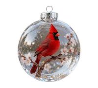 JHIALG Christmas Clear Ball Ornaments Natures Birds Crystals Glass Set Hanging For Decor Party Decoration Holiday Set Tree Xmas