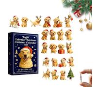 JHIALG Christmas Labrador Themed Advent Calendar 2D Acrylic Xmas Tree Border Border Pendant Cute Ornaments Figure Hanging Calendar cryptid Box Countdown 2025 dachshund dogs,Labrador tree 2025 Set,2