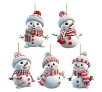 JHIALG Christmas Snowman Pendants Acrylic Flat Xmas Tree Car Decoration Merry Christmas Ornaments Atmosphere Gifts Hanging Kids ornaments,snowman Acryli ornaments santa Keychain, Keychain, Gift, pend