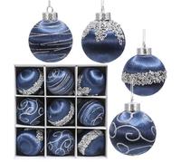 JHIALG Christmas Tree Ornaments Satin Christmas Ball Ornaments Luxury For Xmas Holiday - Decorations 3.15inch 8cm Pack 9 Party Indoor