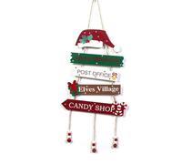 JHIALG Christmas Wooden Hanger New Year Pendants Decoratio Xmas Tree Santa Claus Merry Christmas Snoweman Decor Elk Hanging