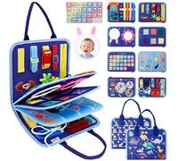 JHkim Busy Board Montessori Toys for 1 2 3 4 Year Old Boys Girls, Sensory Educational Busy Book Learning Activities for Toddlers, Kids Gifts Travel Toys for Airplane Car